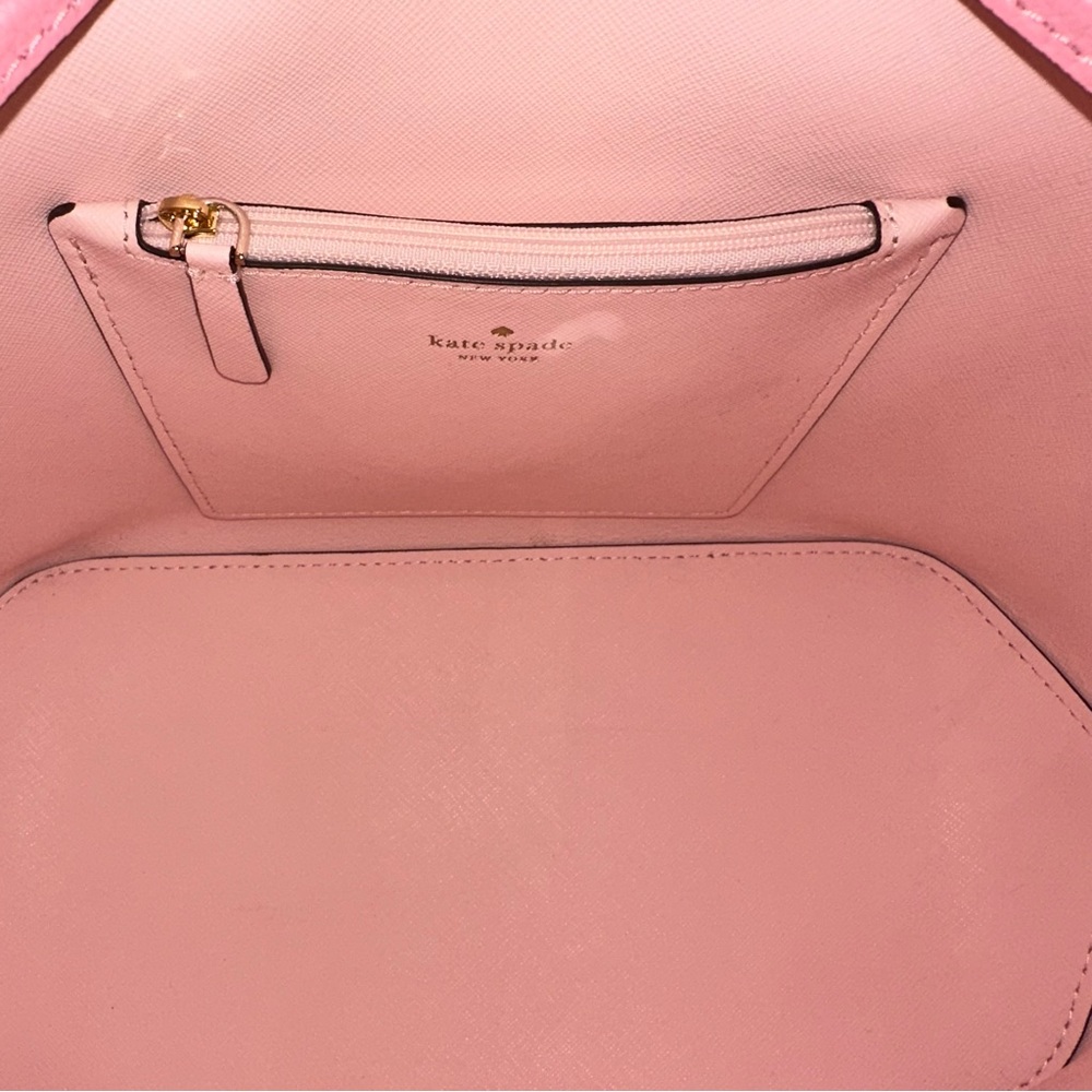 EUC Kate Spade Eva Large Bucket Bag Bright Carnation Pink - Picture 7 of 10